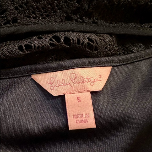 Lily Pulitzer Navy Blue Topanga Crocket Long Bell sleeve Mini Dress. NWT! Size S - Picture 13 of 15